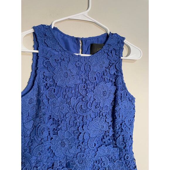 J. Crew Blue Crochet‎ Lace Sleeveless Sheath Dress Size 4 - Picture 2 of 9
